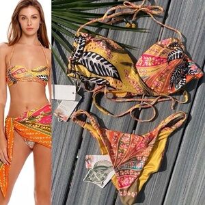 Bikini & Scarf ! AGUA BENDITA - Nefti Lula Bikini Top & Jude Lula Bottom - L